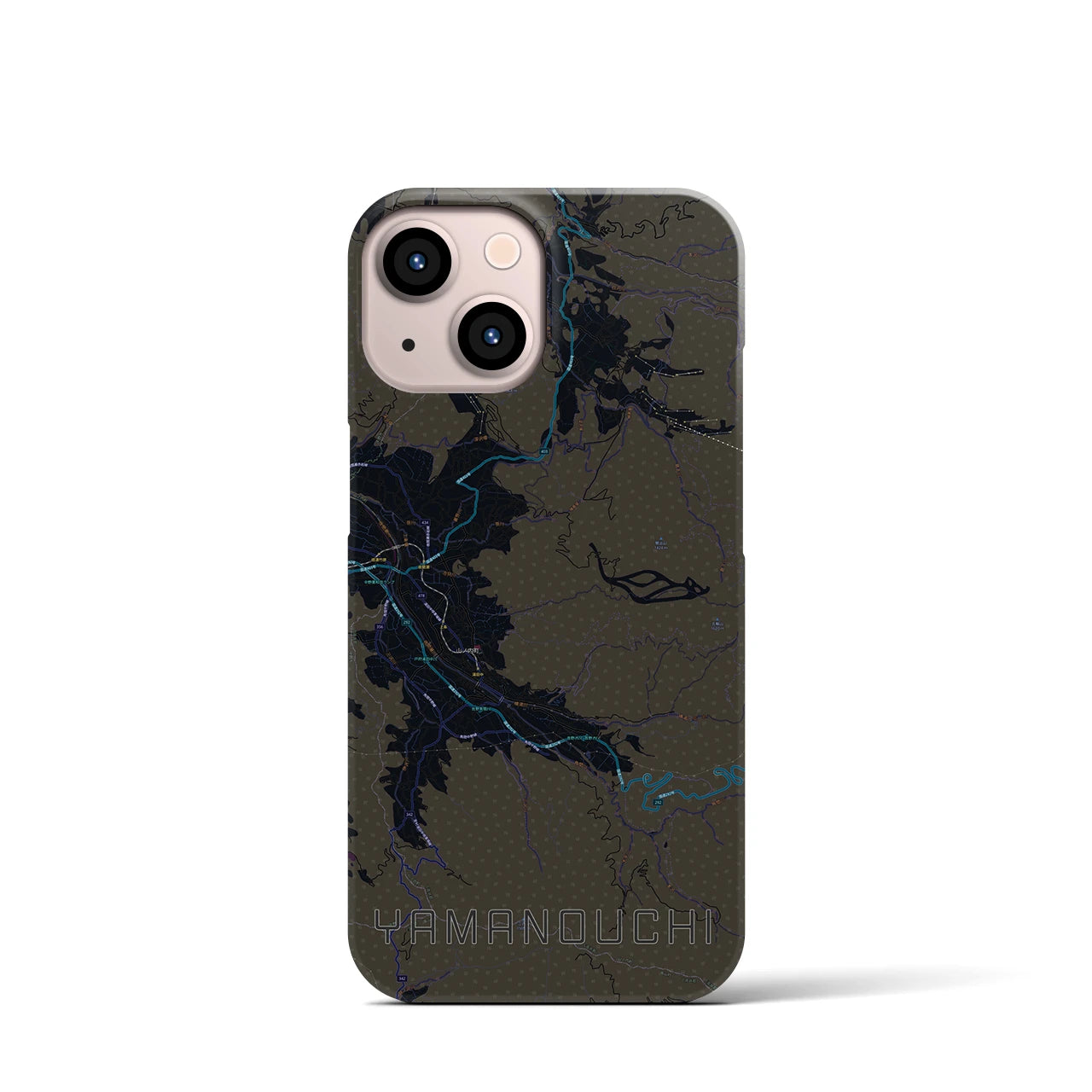 【山ノ内（長野県）】地図柄iPhoneケース（バックカバータイプ）