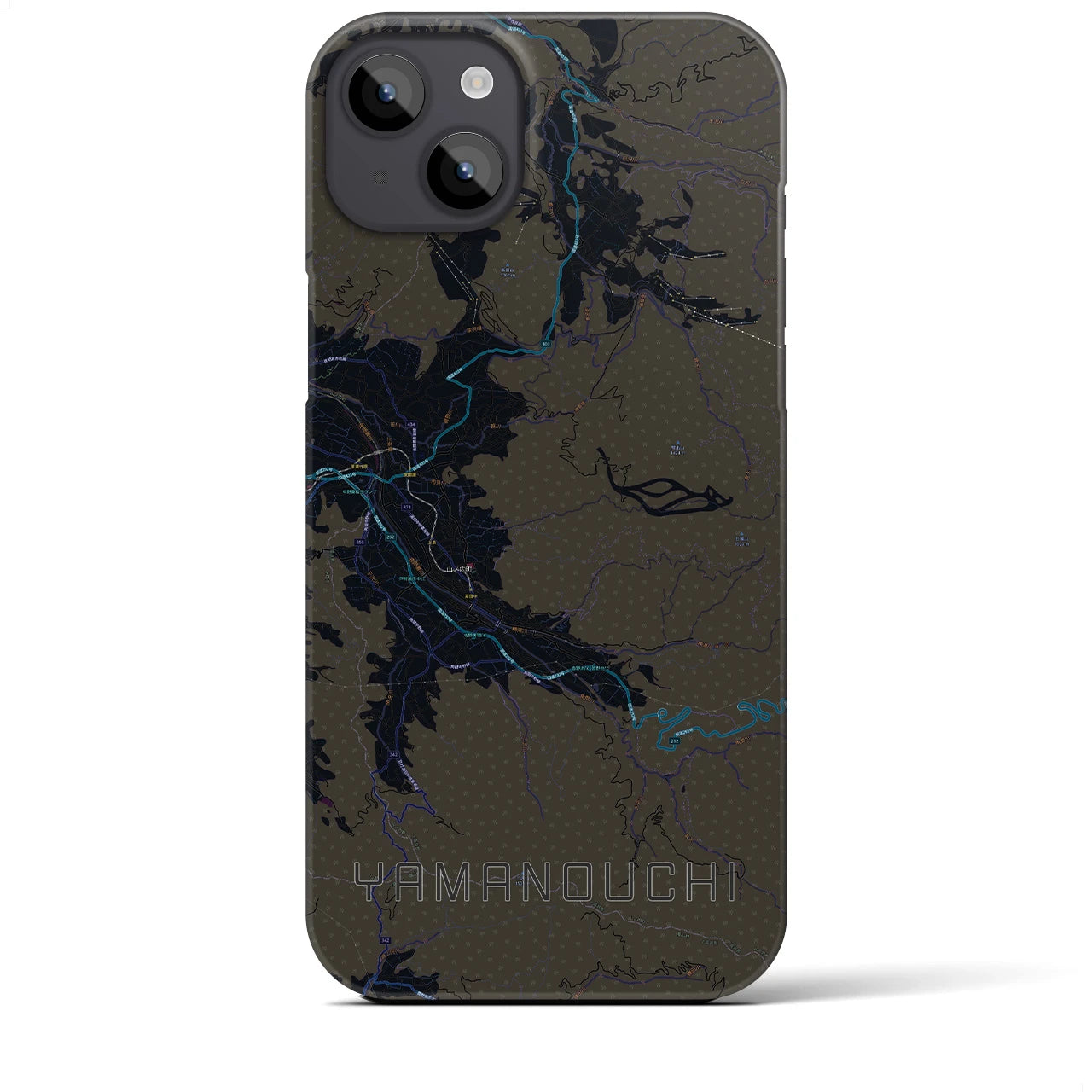 【山ノ内（長野県）】地図柄iPhoneケース（バックカバータイプ）