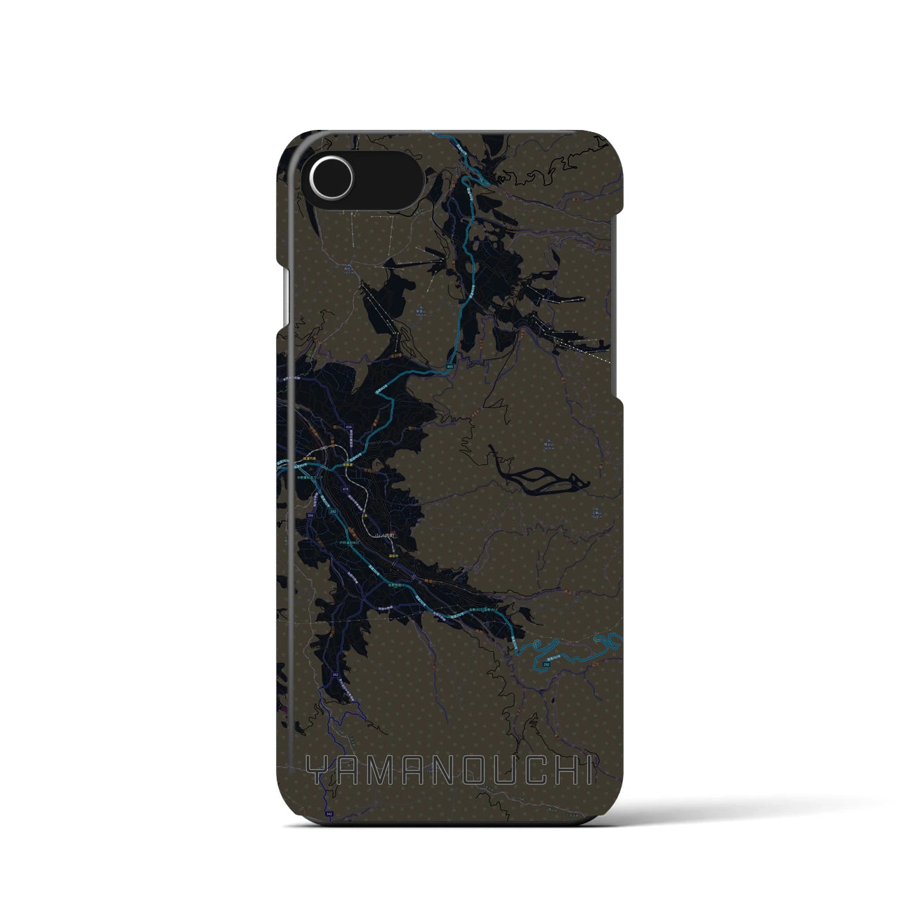 【山ノ内（長野県）】地図柄iPhoneケース（バックカバータイプ）