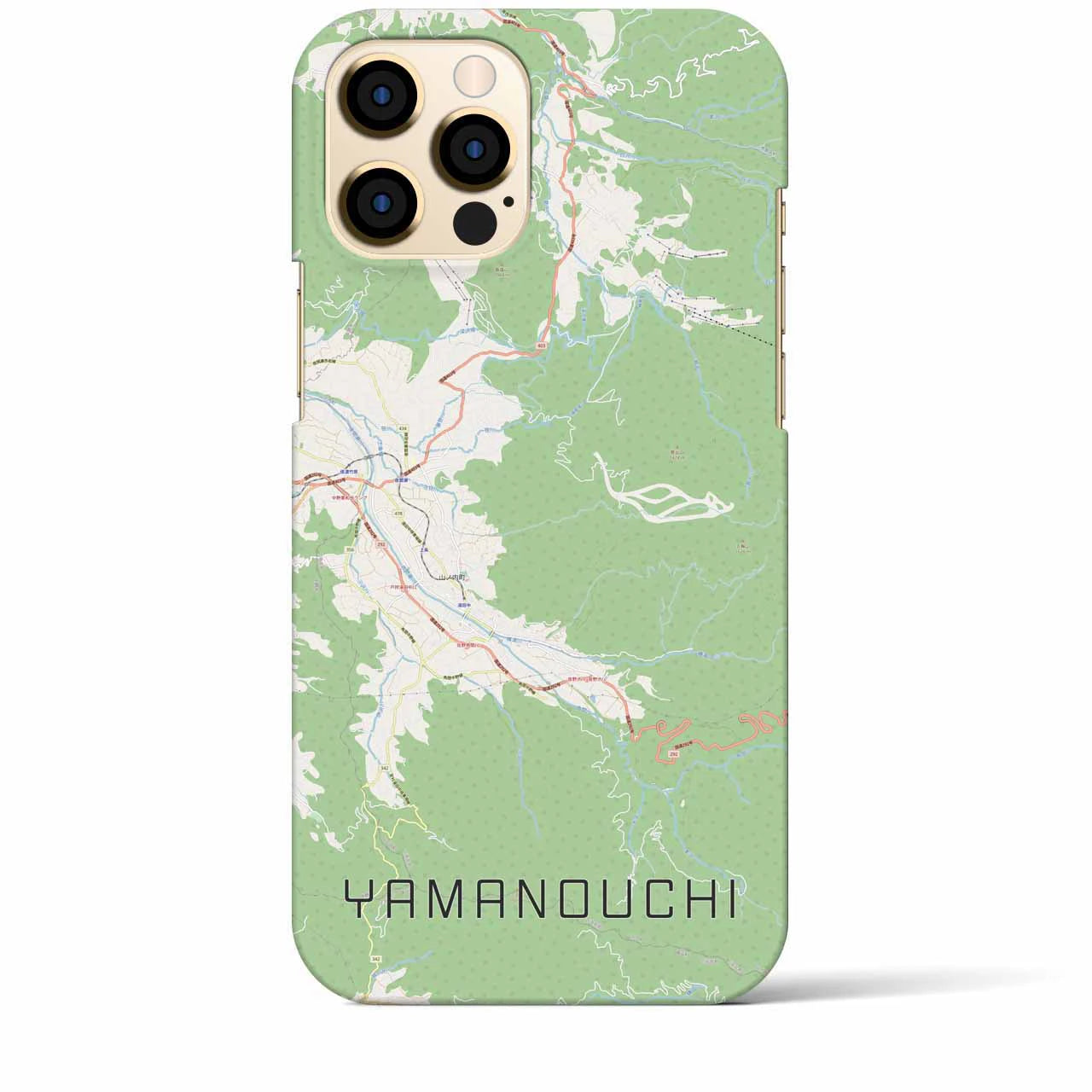 【山ノ内（長野県）】地図柄iPhoneケース（バックカバータイプ）