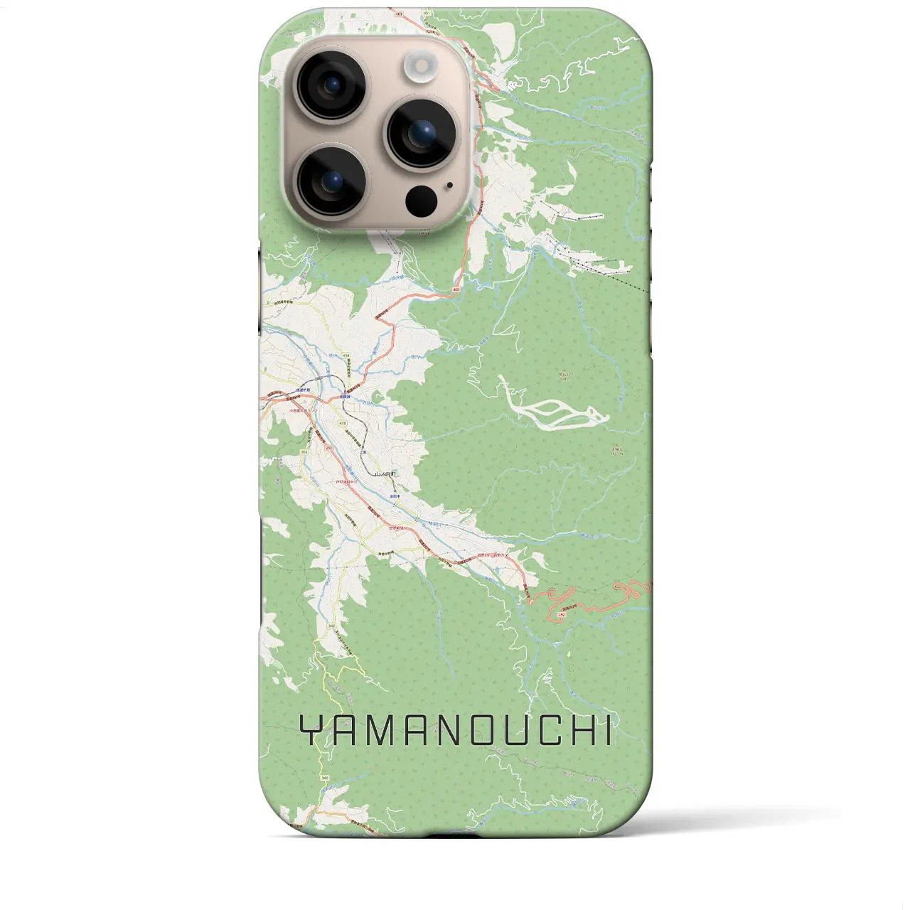 【山ノ内（長野県）】地図柄iPhoneケース（バックカバータイプ）