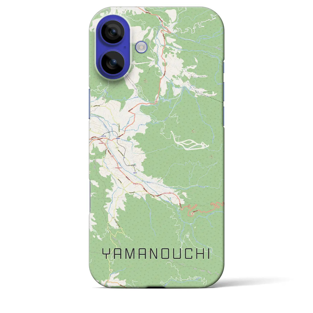 【山ノ内(長野県)】地図柄iPhoneケース(バックカバータイプ)ナチュラル・iPhone 16 Pro Max 用