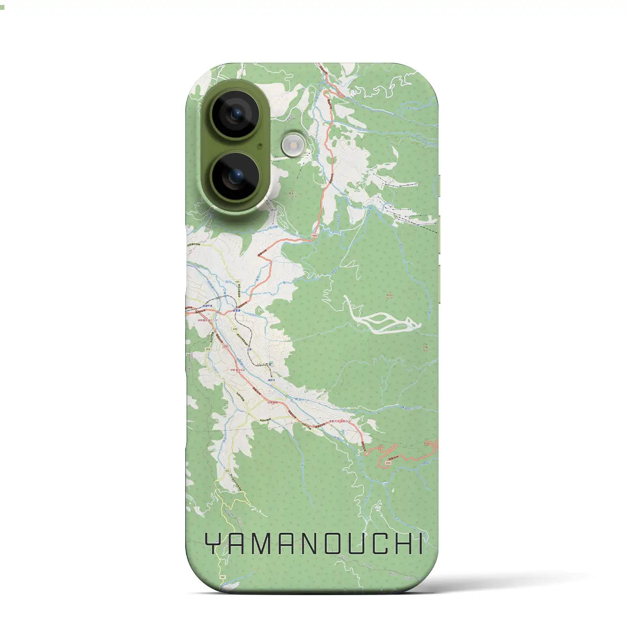 【山ノ内（長野県）】地図柄iPhoneケース（バックカバータイプ）