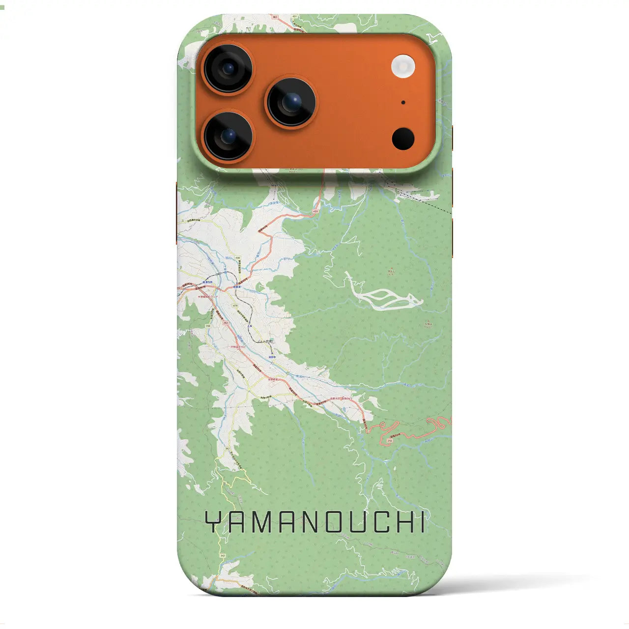 【山ノ内（長野県）】地図柄iPhoneケース（バックカバータイプ）