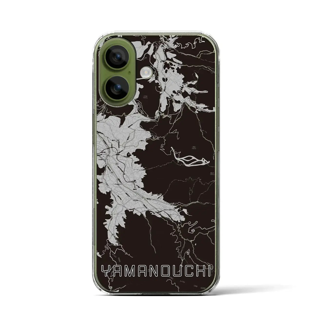 【山ノ内（長野県）】地図柄iPhoneケース（クリアタイプ）