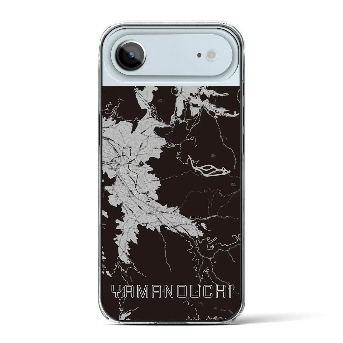 【山ノ内（長野県）】地図柄iPhoneケース（クリアタイプ）モノトーン・iPhone 17 Pro Max 用