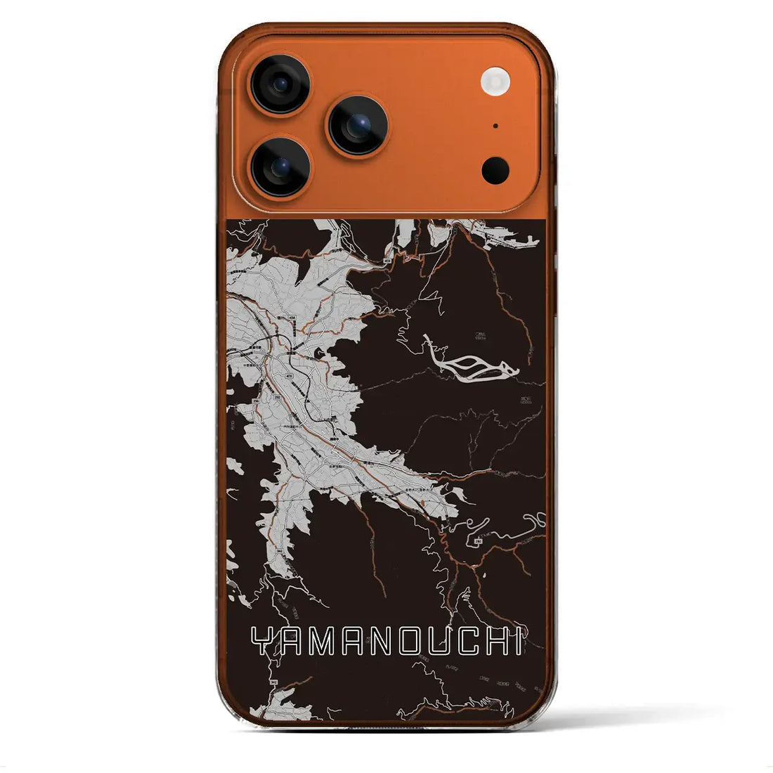 【山ノ内(長野県)】地図柄iPhoneケース(クリアタイプ)モノトーン・iPhone 17 Pro Max 用