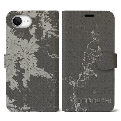 【山ノ内（長野県）】地図柄iPhoneケース（手帳タイプ）