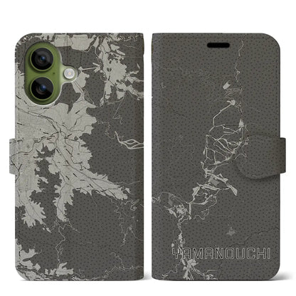 【山ノ内（長野県）】地図柄iPhoneケース（手帳タイプ）