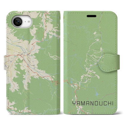 【山ノ内（長野県）】地図柄iPhoneケース（手帳タイプ）