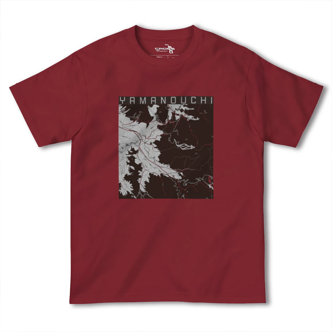 【山ノ内(長野県)】地図柄ヘビーウェイトTシャツ