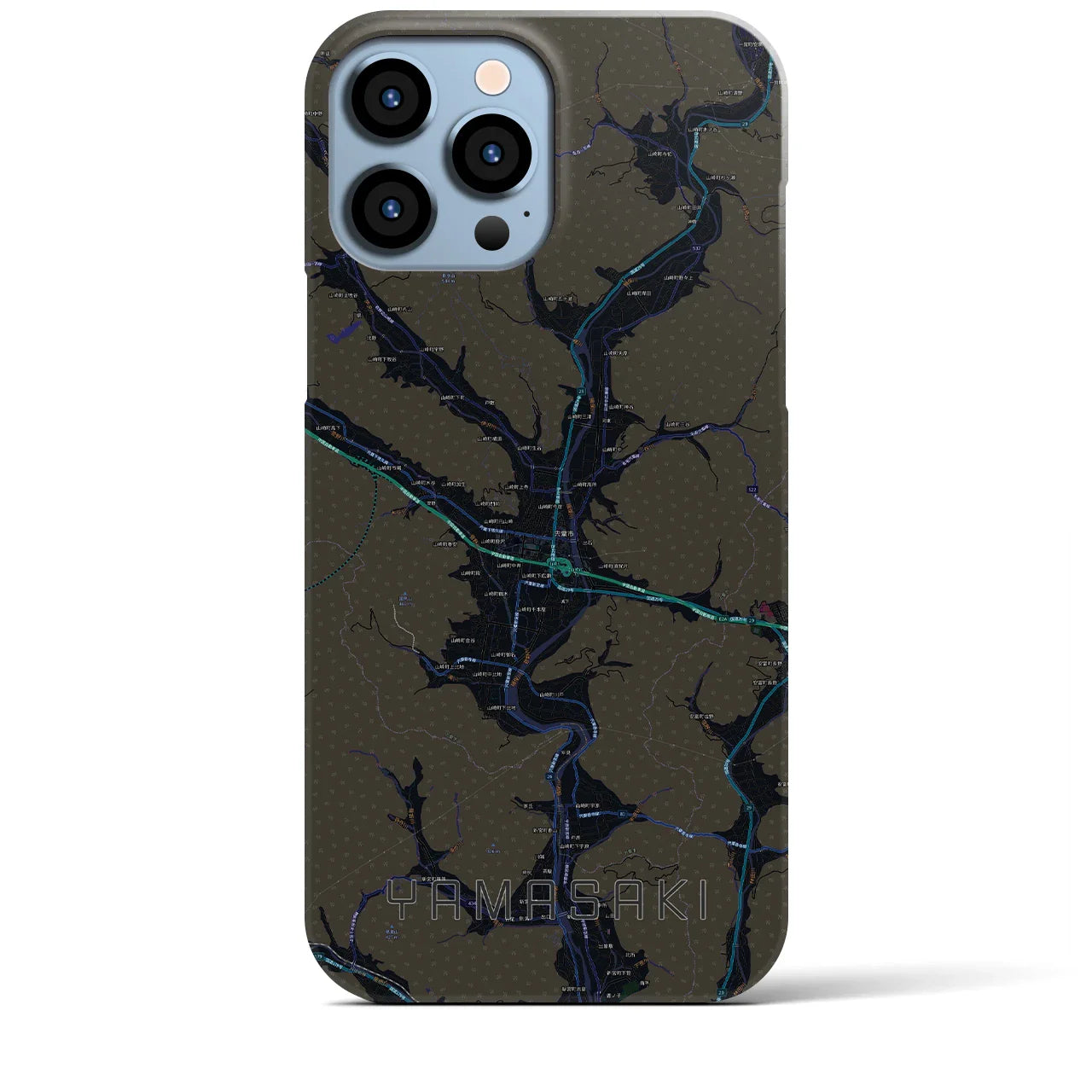 【山崎（兵庫県）】地図柄iPhoneケース（バックカバータイプ）