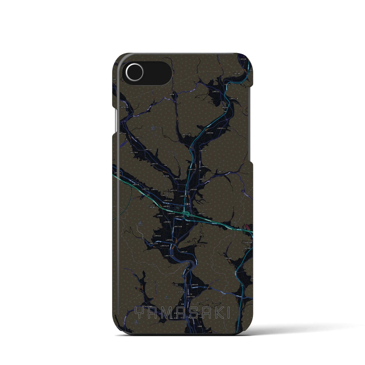 【山崎（兵庫県）】地図柄iPhoneケース（バックカバータイプ）