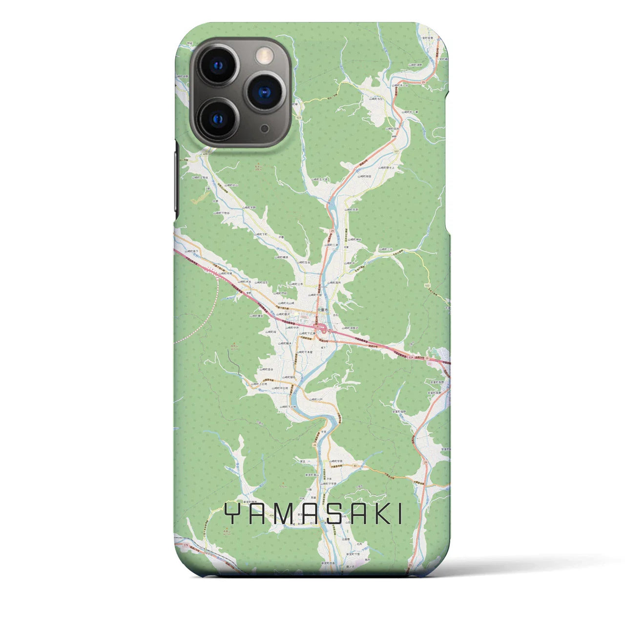 【山崎（兵庫県）】地図柄iPhoneケース（バックカバータイプ）