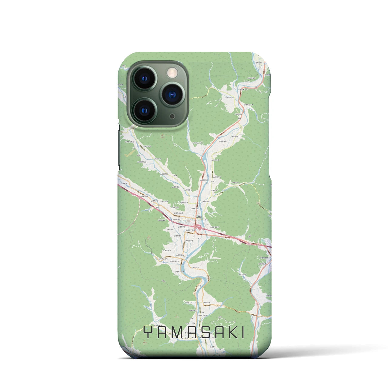 【山崎（兵庫県）】地図柄iPhoneケース（バックカバータイプ）ナチュラル・iPhone 11 Pro 用