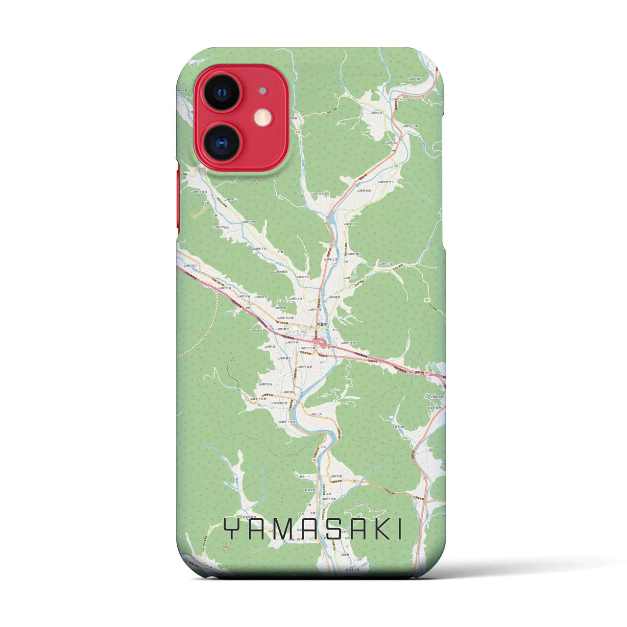 【山崎（兵庫県）】地図柄iPhoneケース（バックカバータイプ）