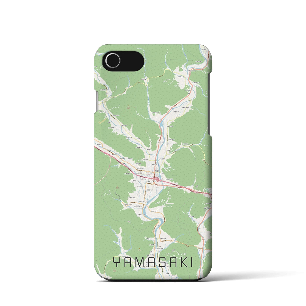 【山崎（兵庫県）】地図柄iPhoneケース（バックカバータイプ）