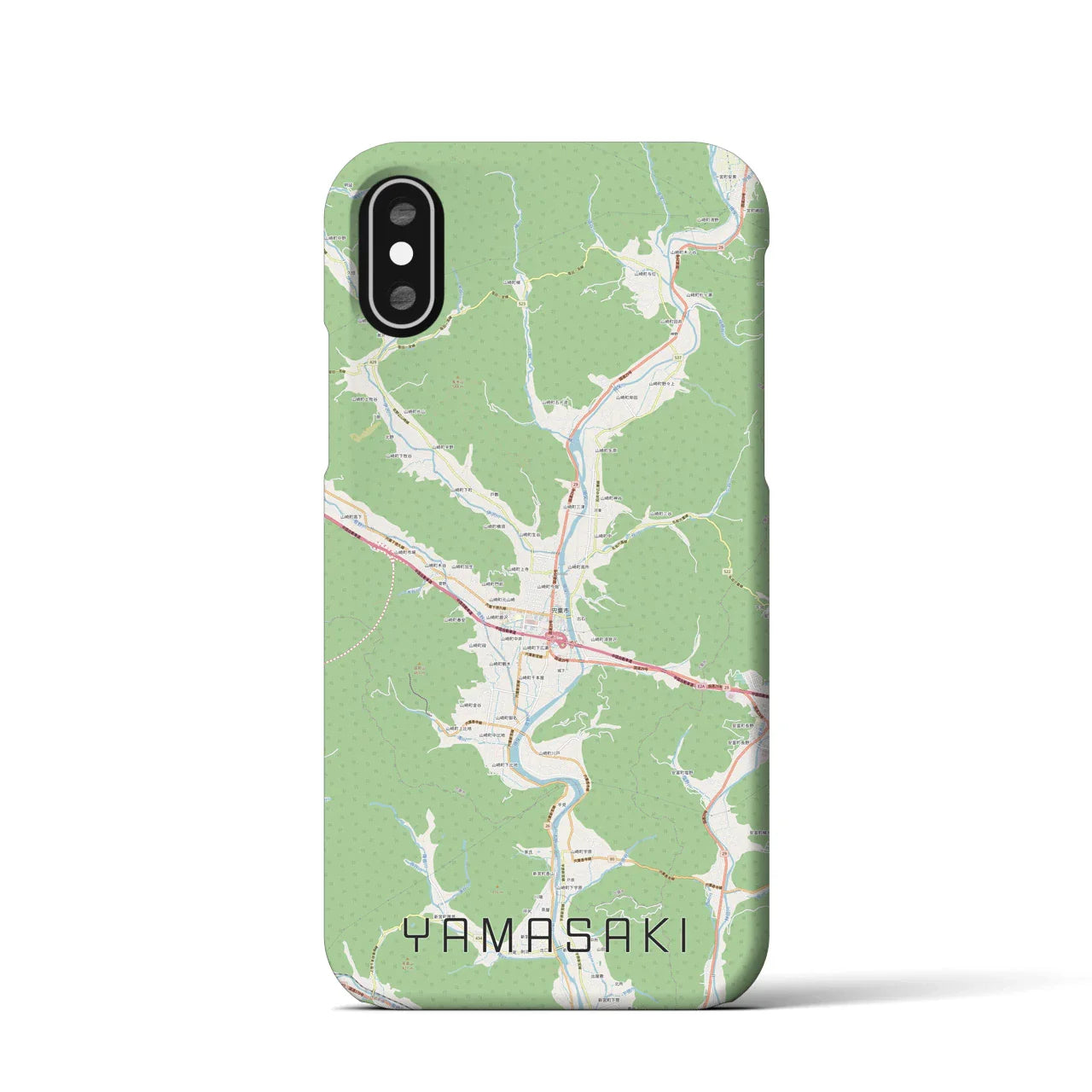 【山崎（兵庫県）】地図柄iPhoneケース（バックカバータイプ）