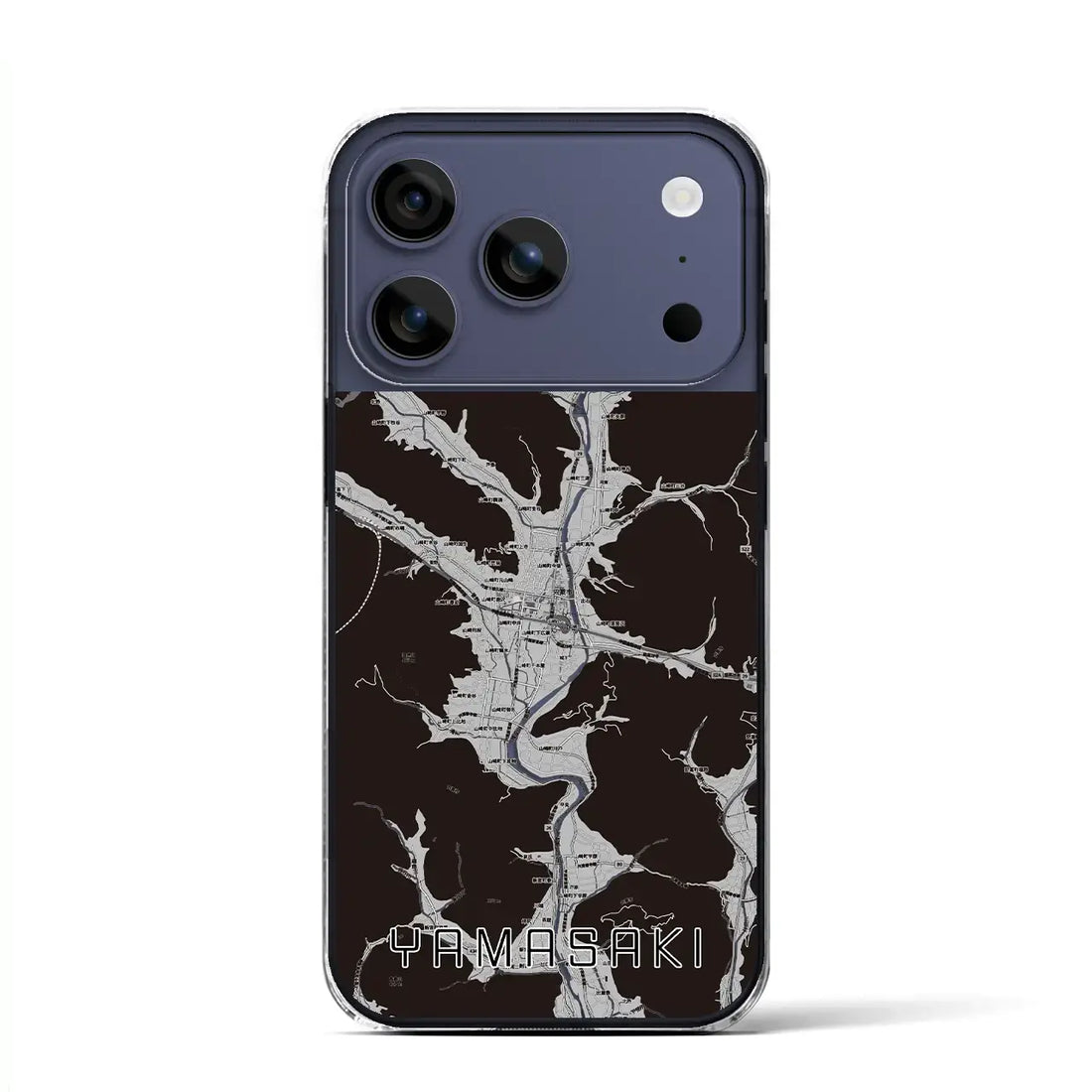 【山崎(兵庫県)】地図柄iPhoneケース(クリアタイプ)モノトーン・iPhone 17 Pro Max 用