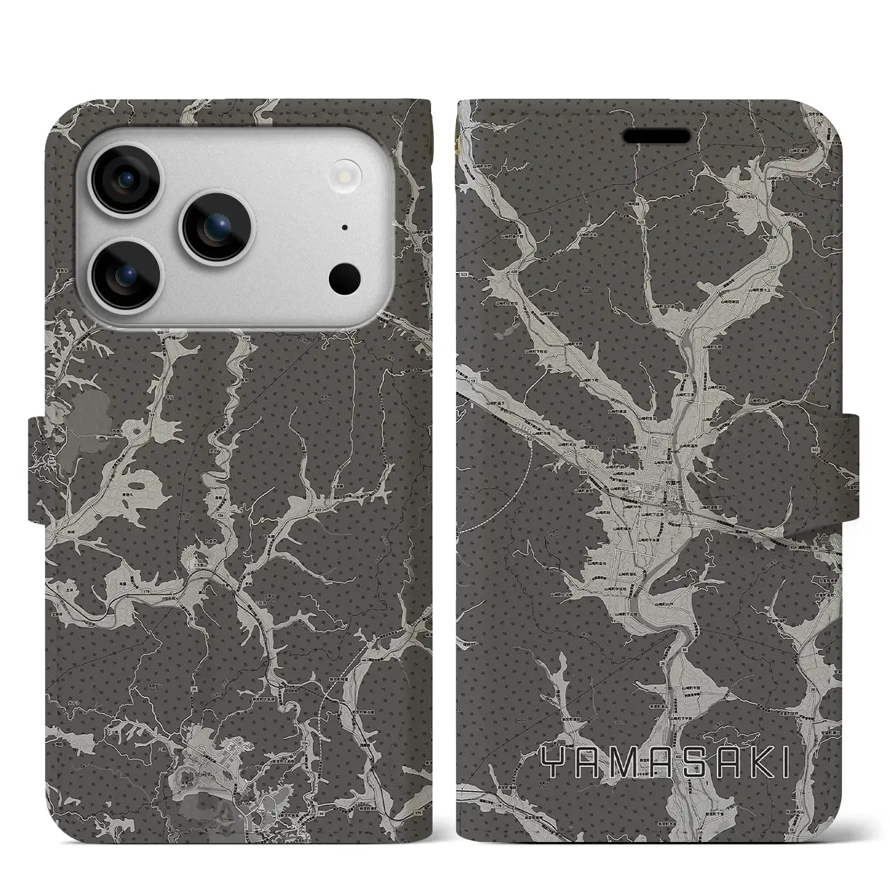 【山崎（兵庫県）】地図柄iPhoneケース（手帳タイプ）