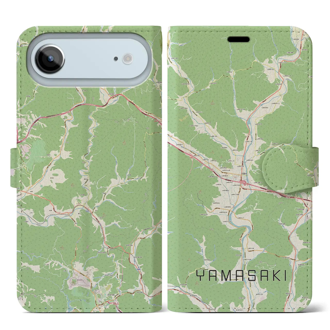 【山崎（兵庫県）】地図柄iPhoneケース（手帳タイプ）