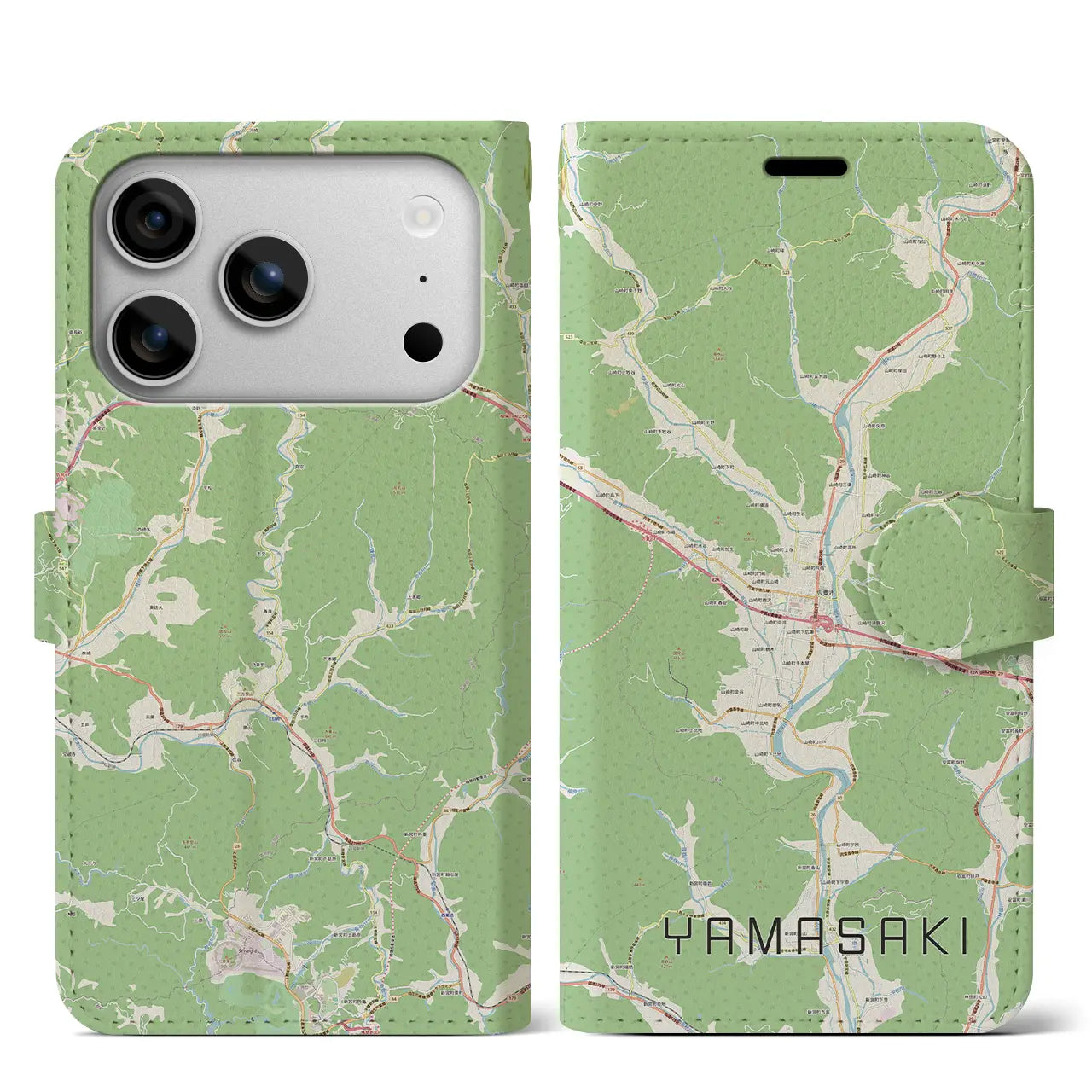 【山崎（兵庫県）】地図柄iPhoneケース（手帳タイプ）