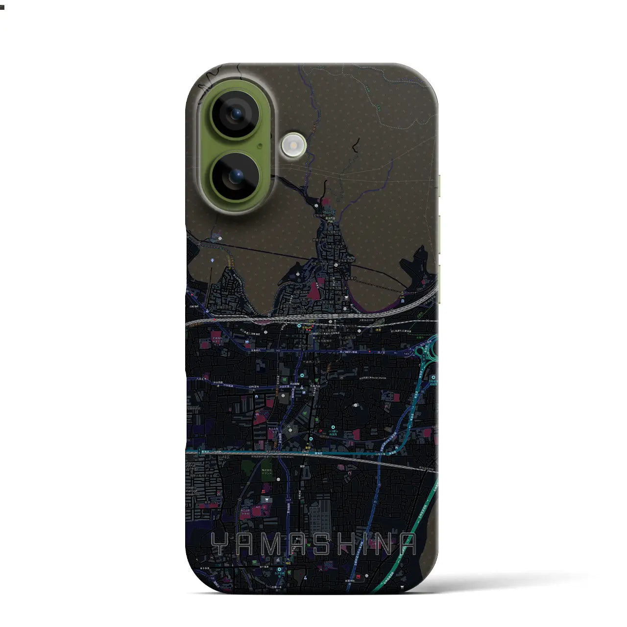 【山科（京都府）】地図柄iPhoneケース（バックカバータイプ）