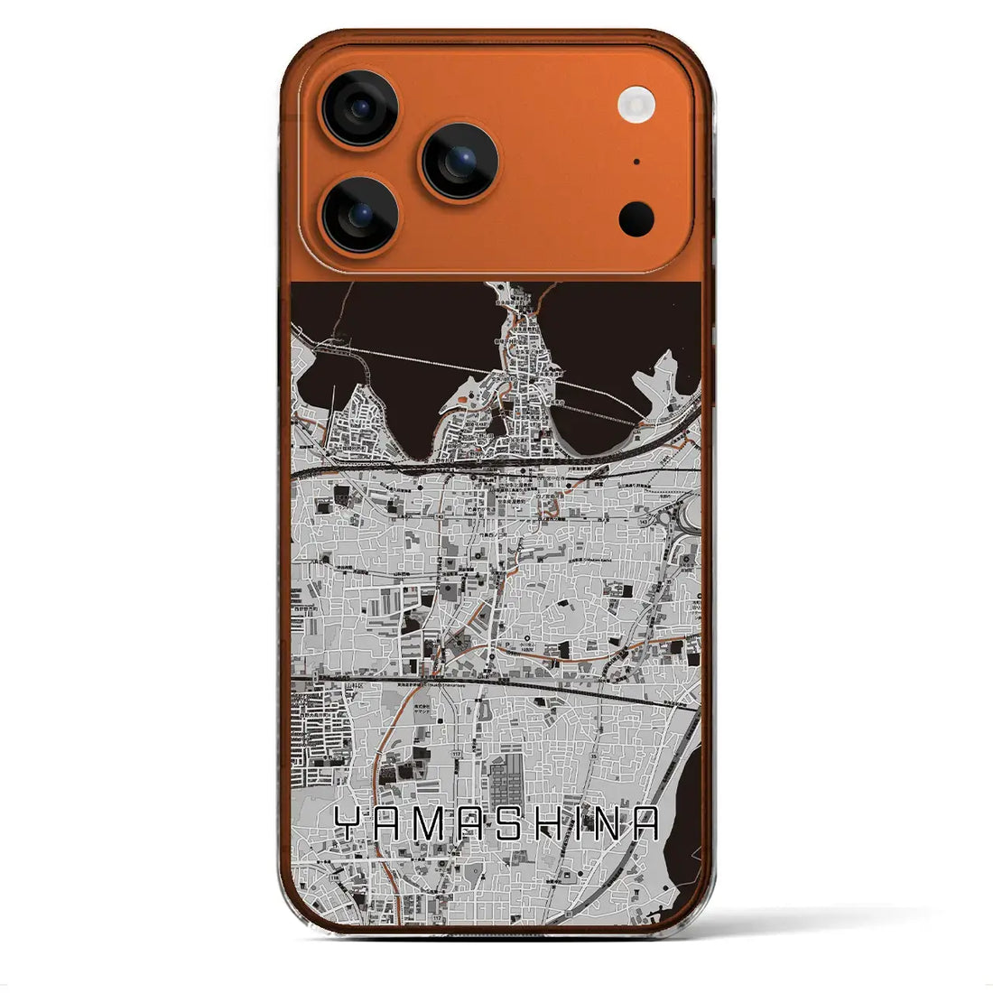 【山科(京都府)】地図柄iPhoneケース(クリアタイプ)モノトーン・iPhone 17 Pro Max 用