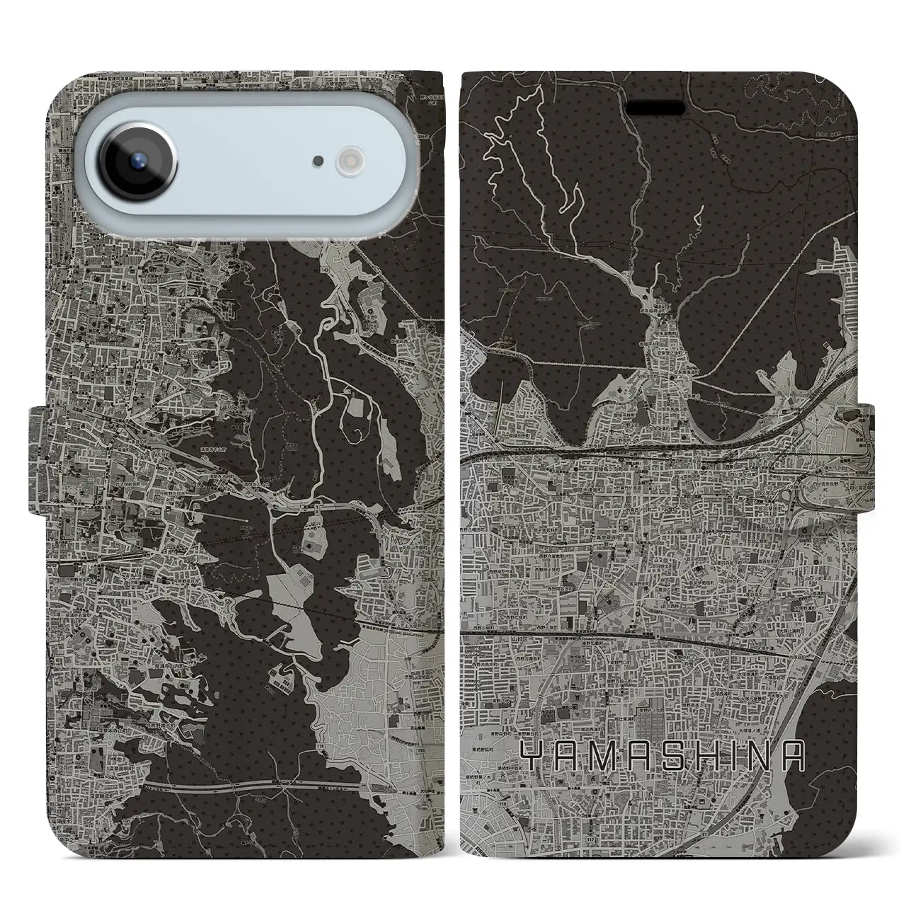 【山科（京都府）】地図柄iPhoneケース（手帳タイプ）