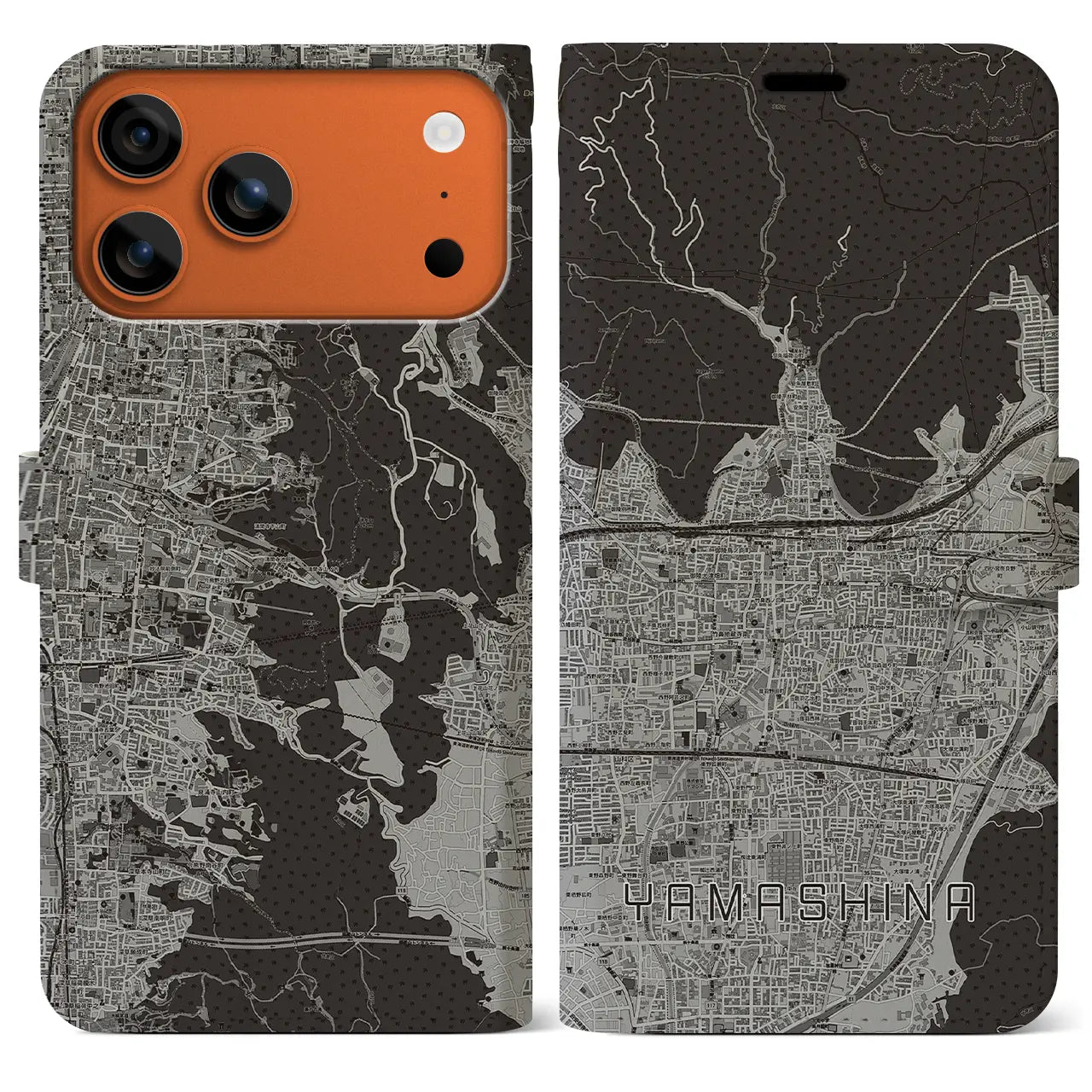 【山科（京都府）】地図柄iPhoneケース（手帳タイプ）