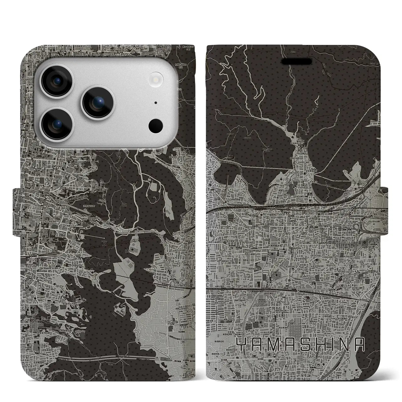 【山科（京都府）】地図柄iPhoneケース（手帳タイプ）