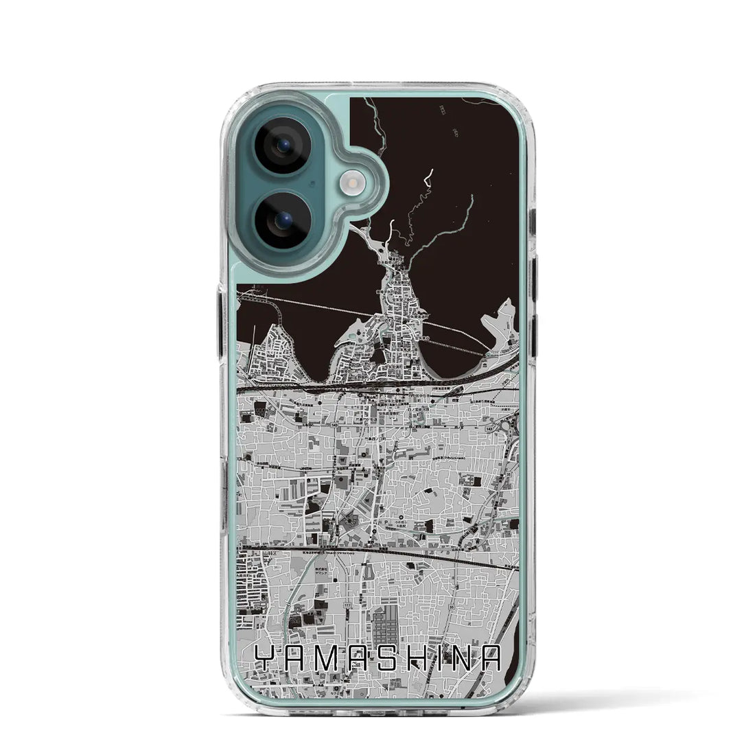 【山科(京都府)】地図柄iPhoneケース(MagSafeタイプ)モノトーン・iPhone 16 Pro 用