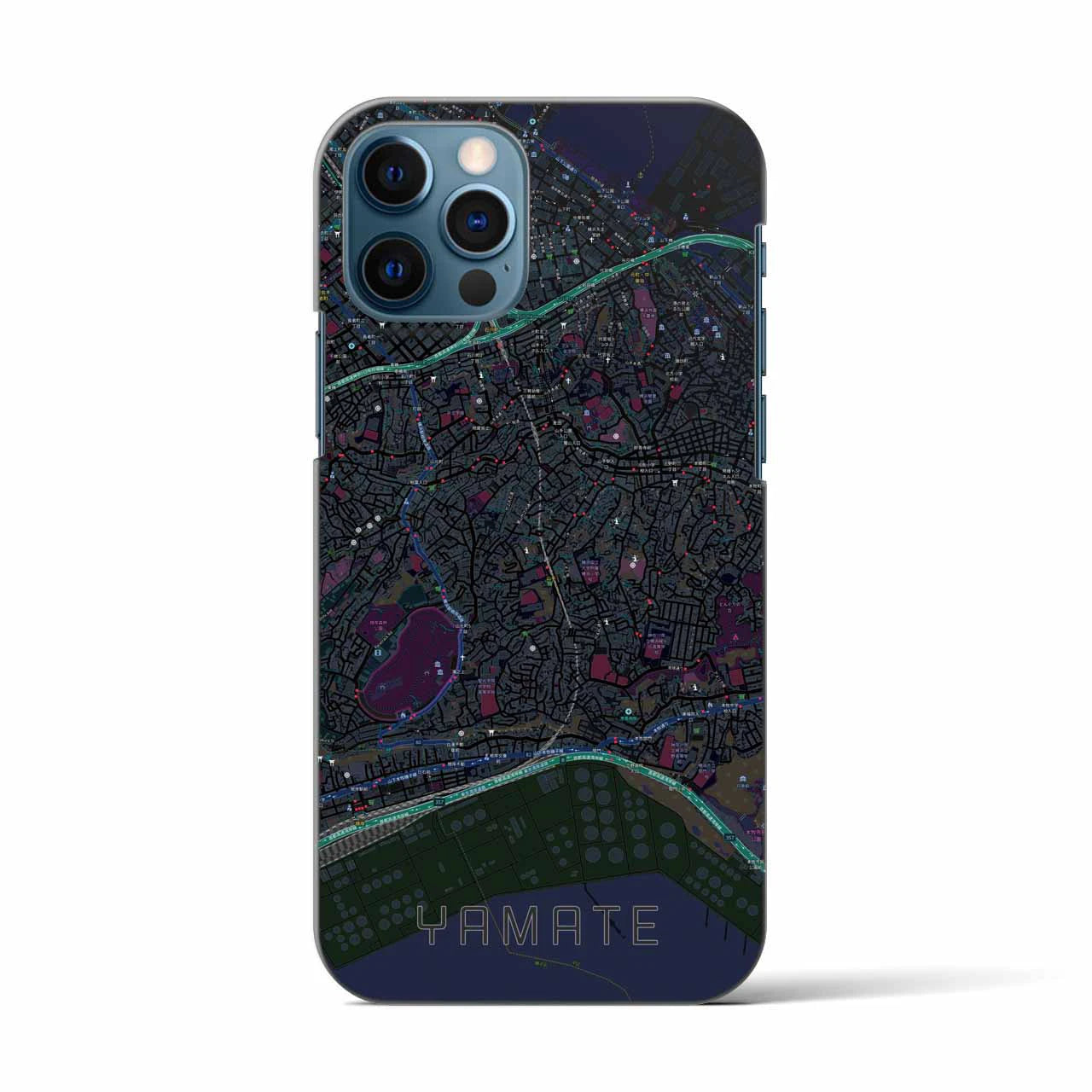 【山手（神奈川県）】地図柄iPhoneケース（バックカバータイプ）