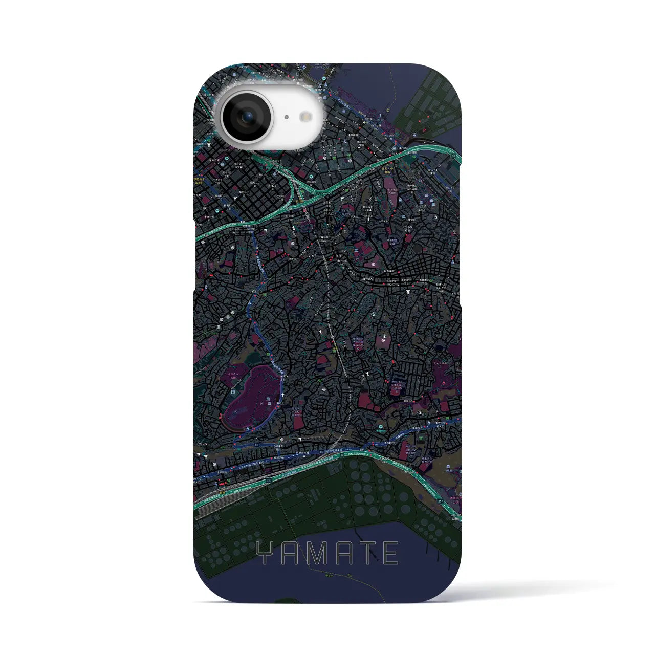 【山手（神奈川県）】地図柄iPhoneケース（バックカバータイプ）