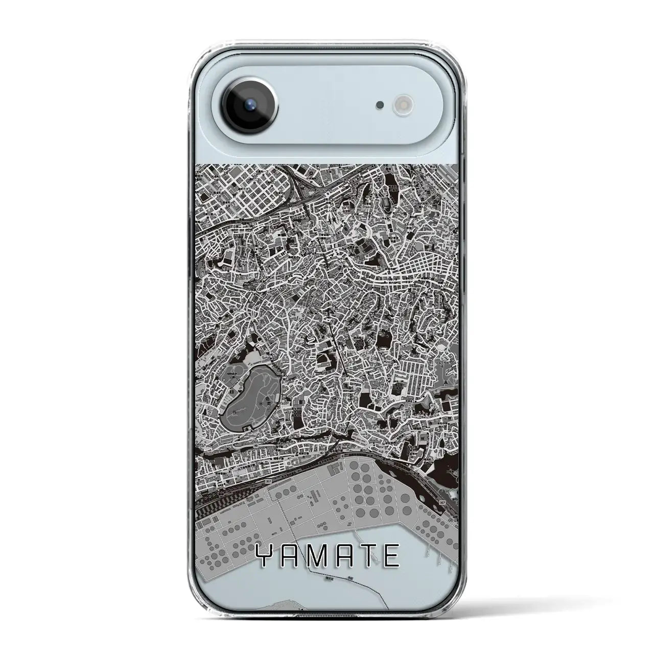 【山手（神奈川県）】地図柄iPhoneケース（クリアタイプ）モノトーン・iPhone 17 Pro Max 用