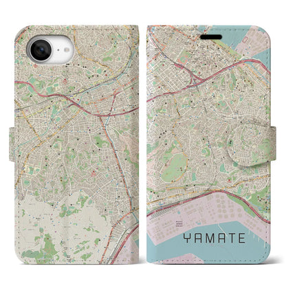 【山手（神奈川県）】地図柄iPhoneケース（手帳タイプ）