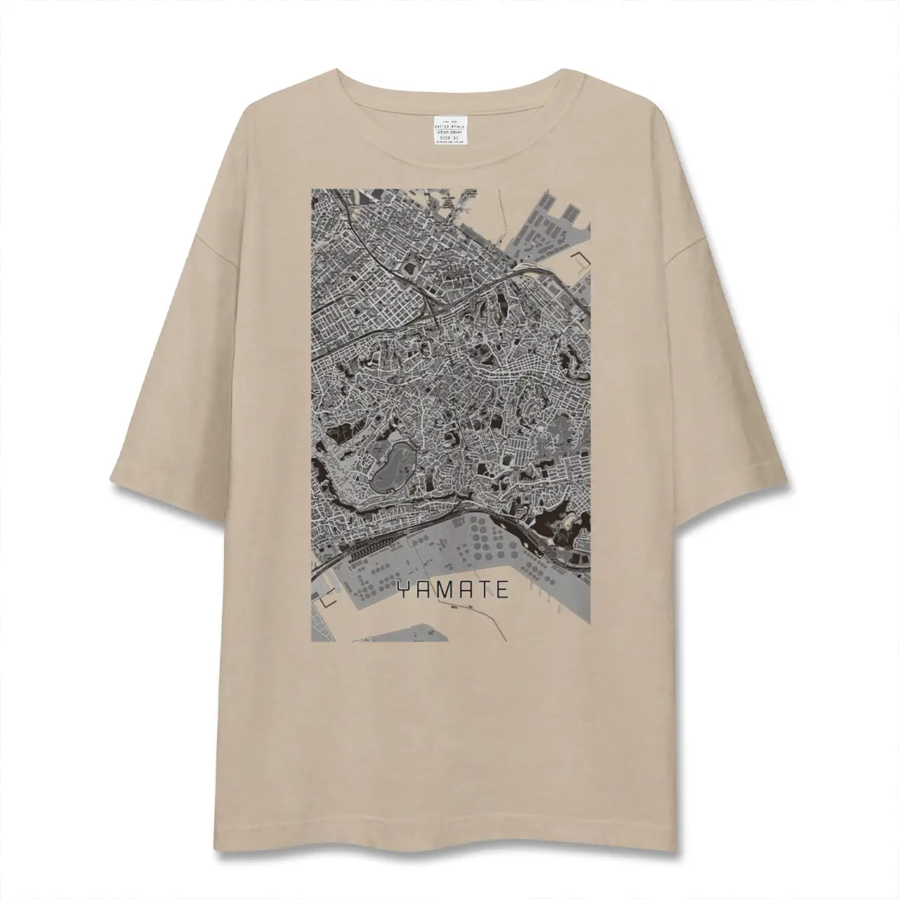 【山手（神奈川県）】地図柄ビッグシルエットTシャツ