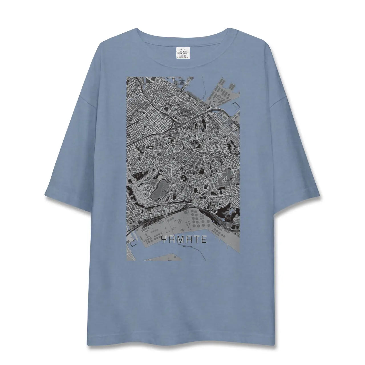 【山手（神奈川県）】地図柄ビッグシルエットTシャツ