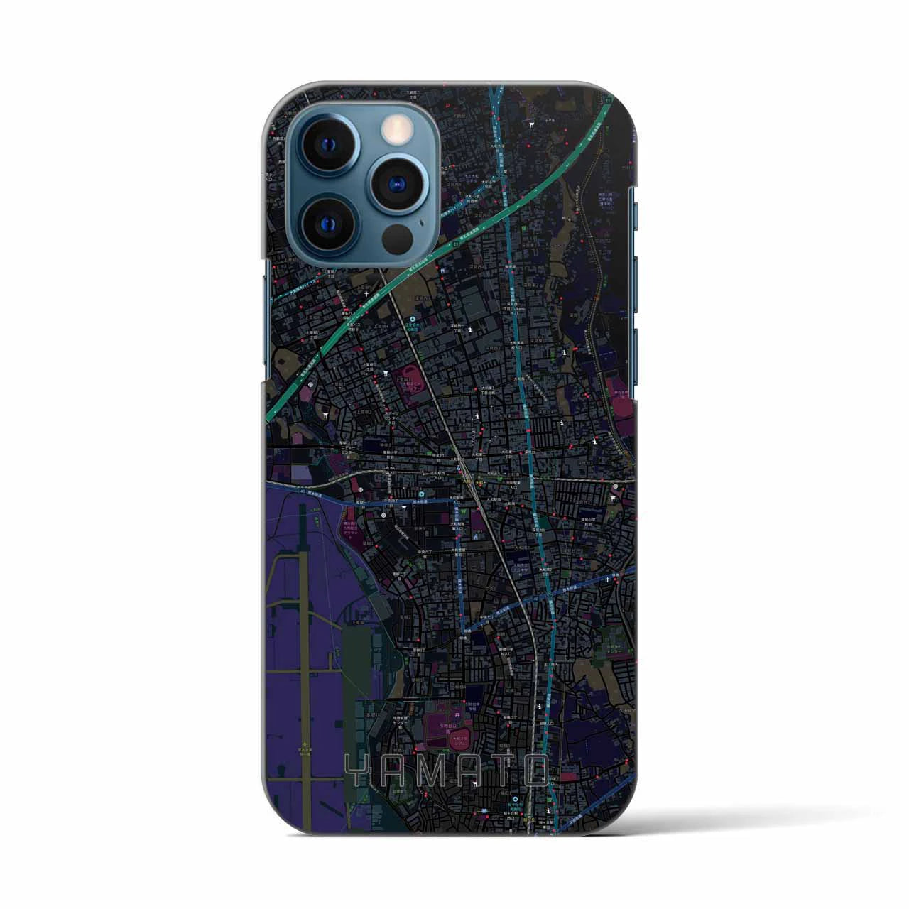 【大和（神奈川県）】地図柄iPhoneケース（バックカバータイプ）