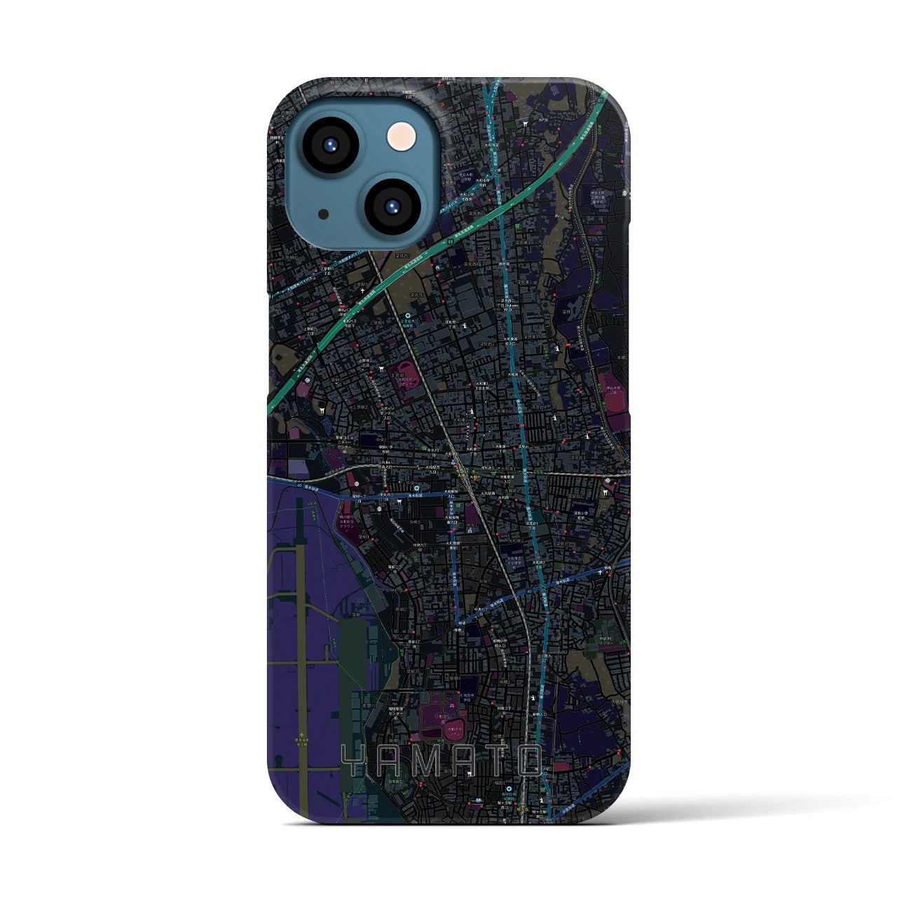 【大和（神奈川県）】地図柄iPhoneケース（バックカバータイプ）