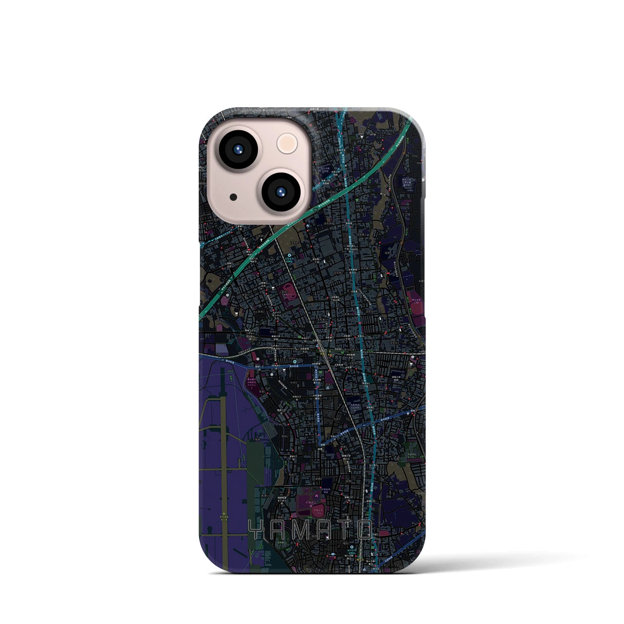 【大和（神奈川県）】地図柄iPhoneケース（バックカバータイプ）