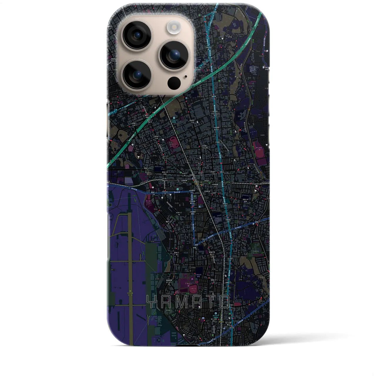 【大和（神奈川県）】地図柄iPhoneケース（バックカバータイプ）