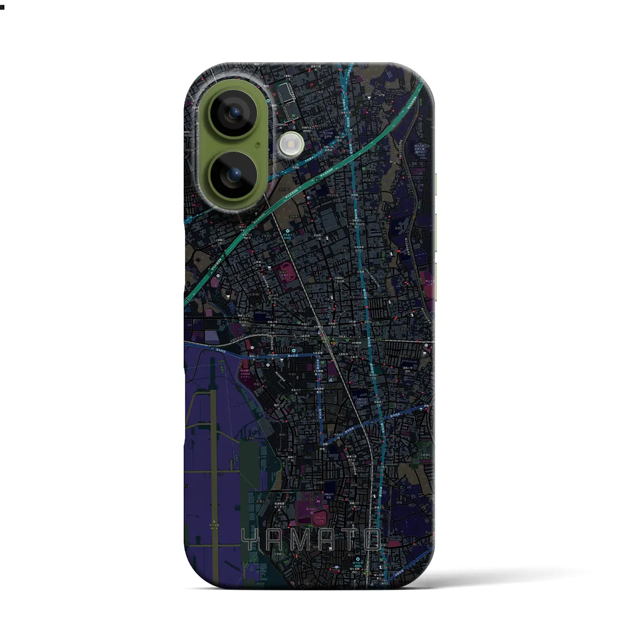 【大和（神奈川県）】地図柄iPhoneケース（バックカバータイプ）