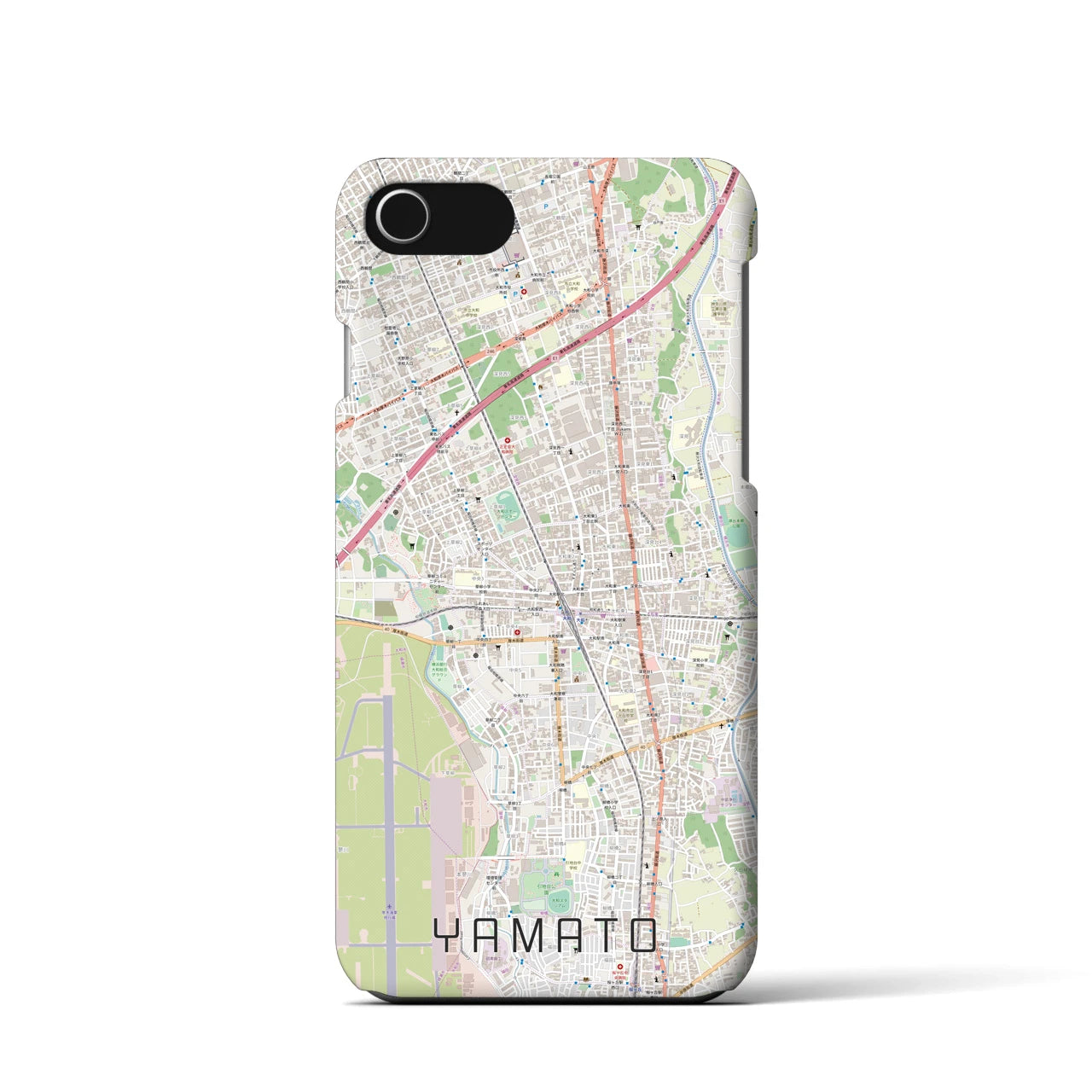 【大和（神奈川県）】地図柄iPhoneケース（バックカバータイプ）