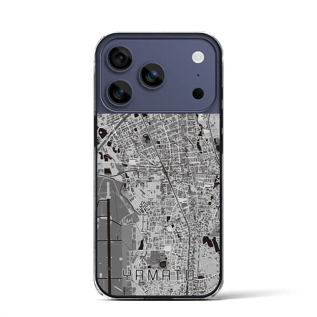 【大和(神奈川県)】地図柄iPhoneケース(クリアタイプ)モノトーン・iPhone 17 Pro Max 用