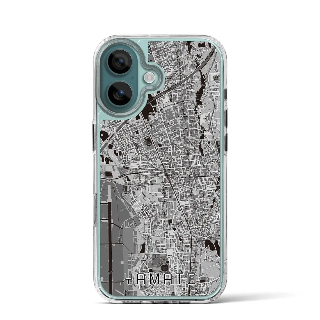 【大和（神奈川県）】地図柄iPhoneケース（MagSafeタイプ）モノトーン・iPhone 16 Pro 用