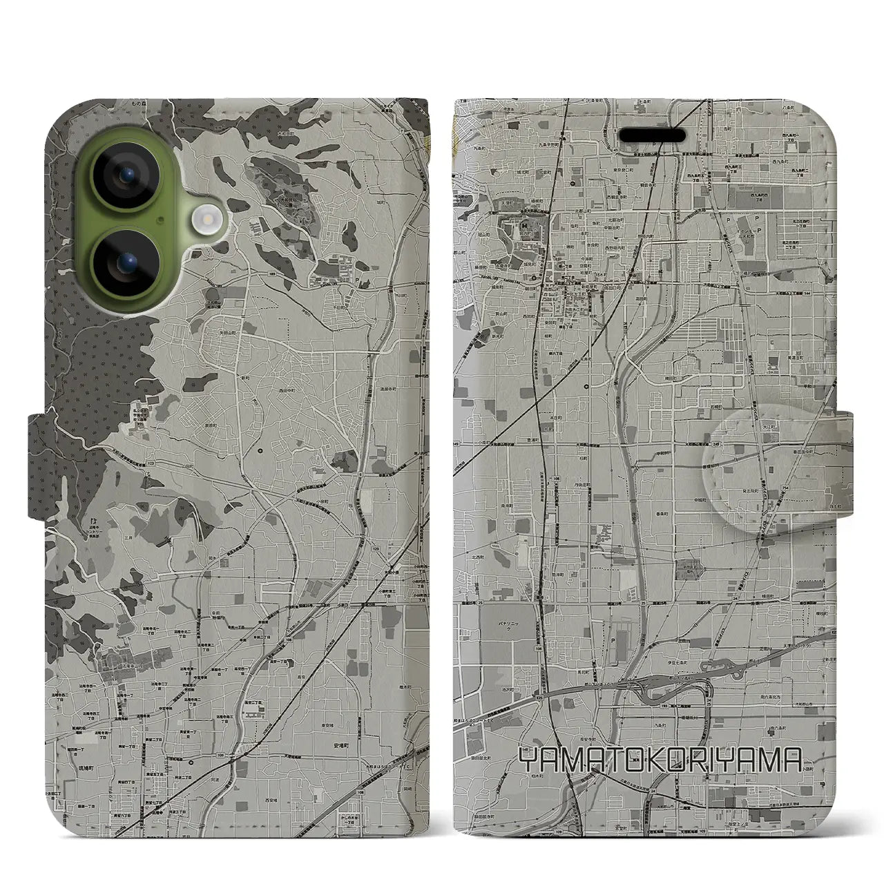 【大和郡山（奈良県）】地図柄iPhoneケース（手帳タイプ）