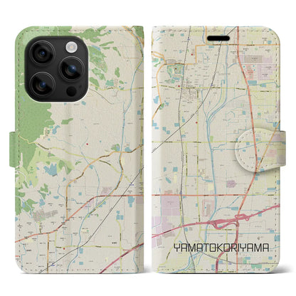 【大和郡山（奈良県）】地図柄iPhoneケース（手帳タイプ）ナチュラル・iPhone 16 用