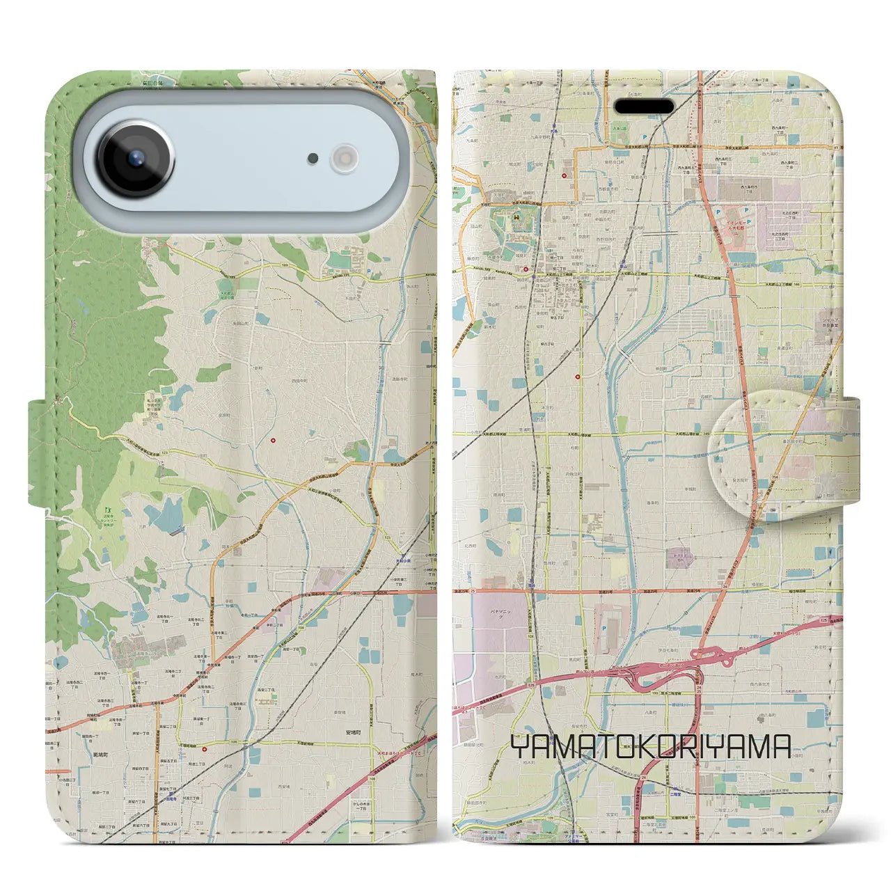 【大和郡山（奈良県）】地図柄iPhoneケース（手帳タイプ）