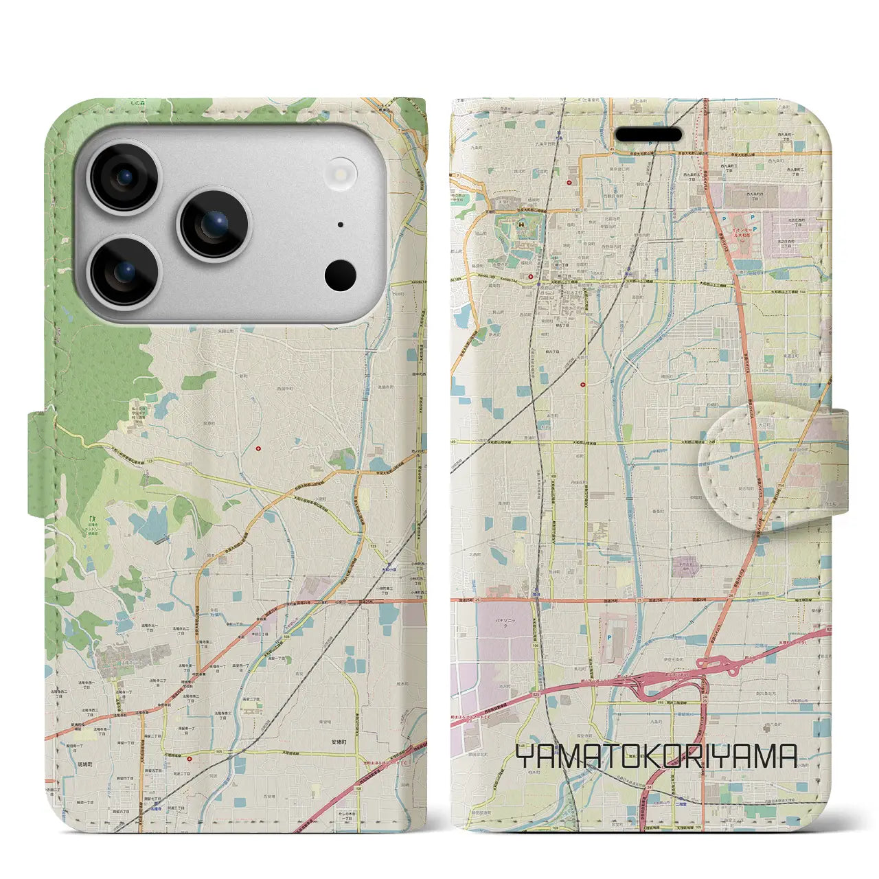 【大和郡山（奈良県）】地図柄iPhoneケース（手帳タイプ）